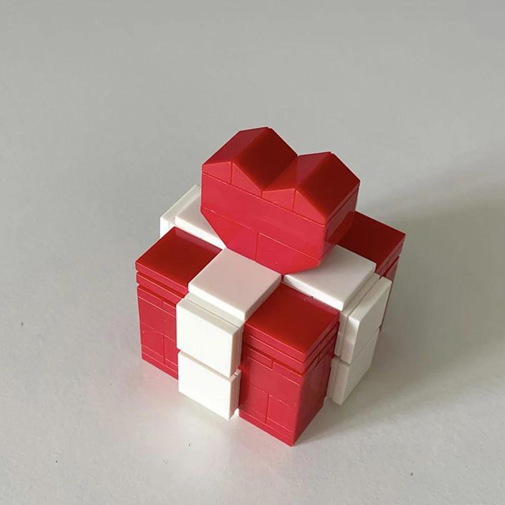 Новые блоки для колец, модельные игрушки, красные, белые, самодельные блоки для ювелирных изделий, креативные подарки на свадьбу для мальчиков и девочек, забавная игрушка