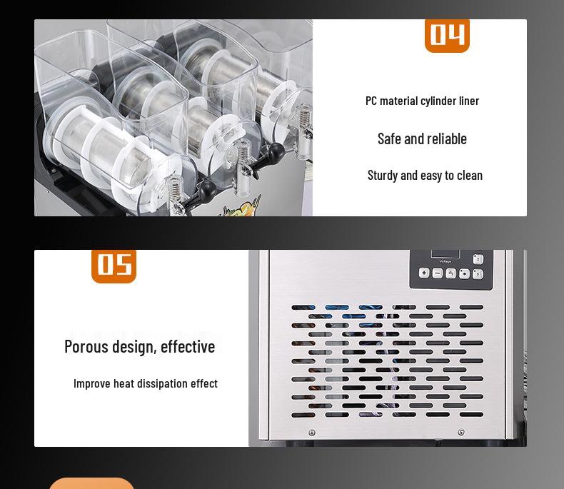 Fully Automatic Snow Melting & Smoothie Machine for Self-Service Milk Tea Shops and Catering, with Single, Double, and Triple Cylinder Options