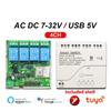 С Shell Zigbee 1 2 4-канальный 12В 24В 220В Умный переключатель Tuya Модуль реле Сухой контакт 4-канальный Din-рейка Требуется шлюз/хаб