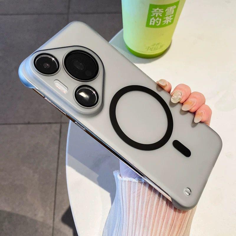 Ультратонкий Жесткий Матовый Безрамочный Чехол для Magsafe для Huawei Pura 80 70 Ultra Pura 80 70 Pro Plus Бампер Чехол для Беспроводной Зарядки