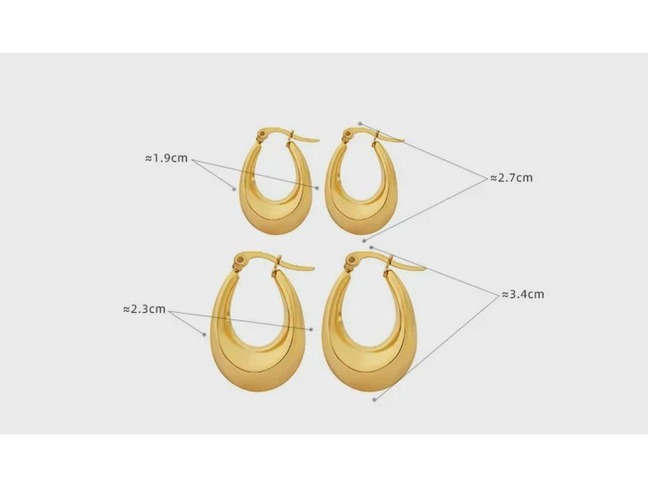 Модные позолоченные U-образные титановые серьги: Европейский и американский стиль, не выцветает, модный и персонализированный.