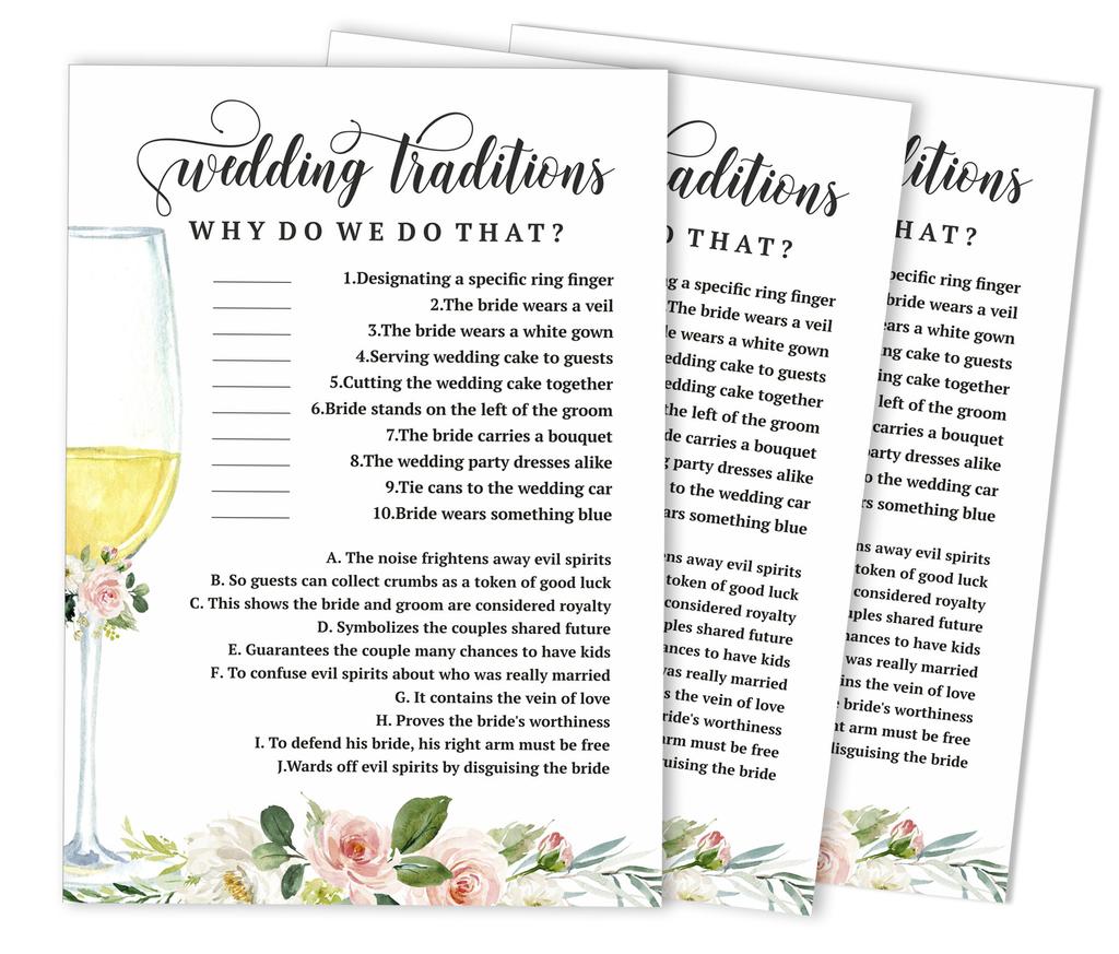 Inkdotpot 50A Floral Brunch & BubblyA BingoA GameA CardsA For Bridal Wedding Shower Bachelorette Party Bulk Blank Square Fill In Gift