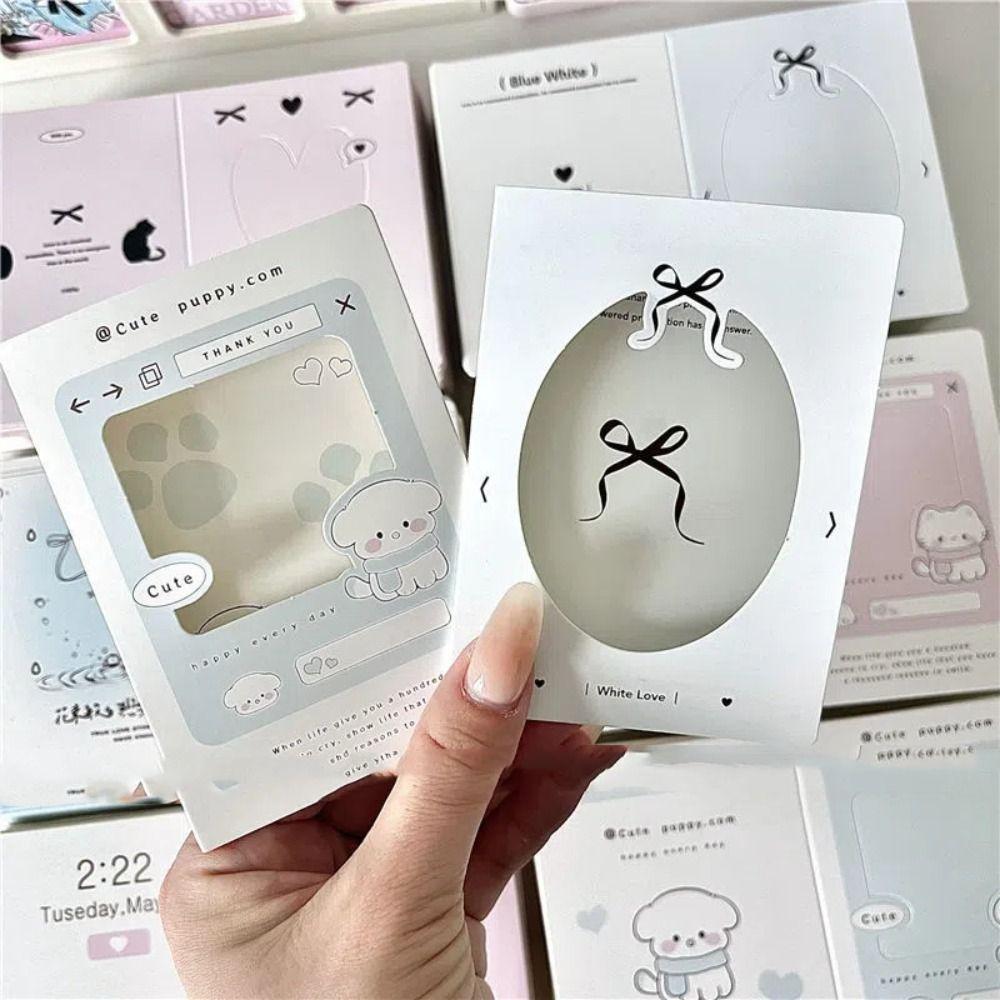 6pcs/30pcs Folding Photo Card Back Card Kpop Packing Fixed Cardboard Photocard Holder  Idol Photo