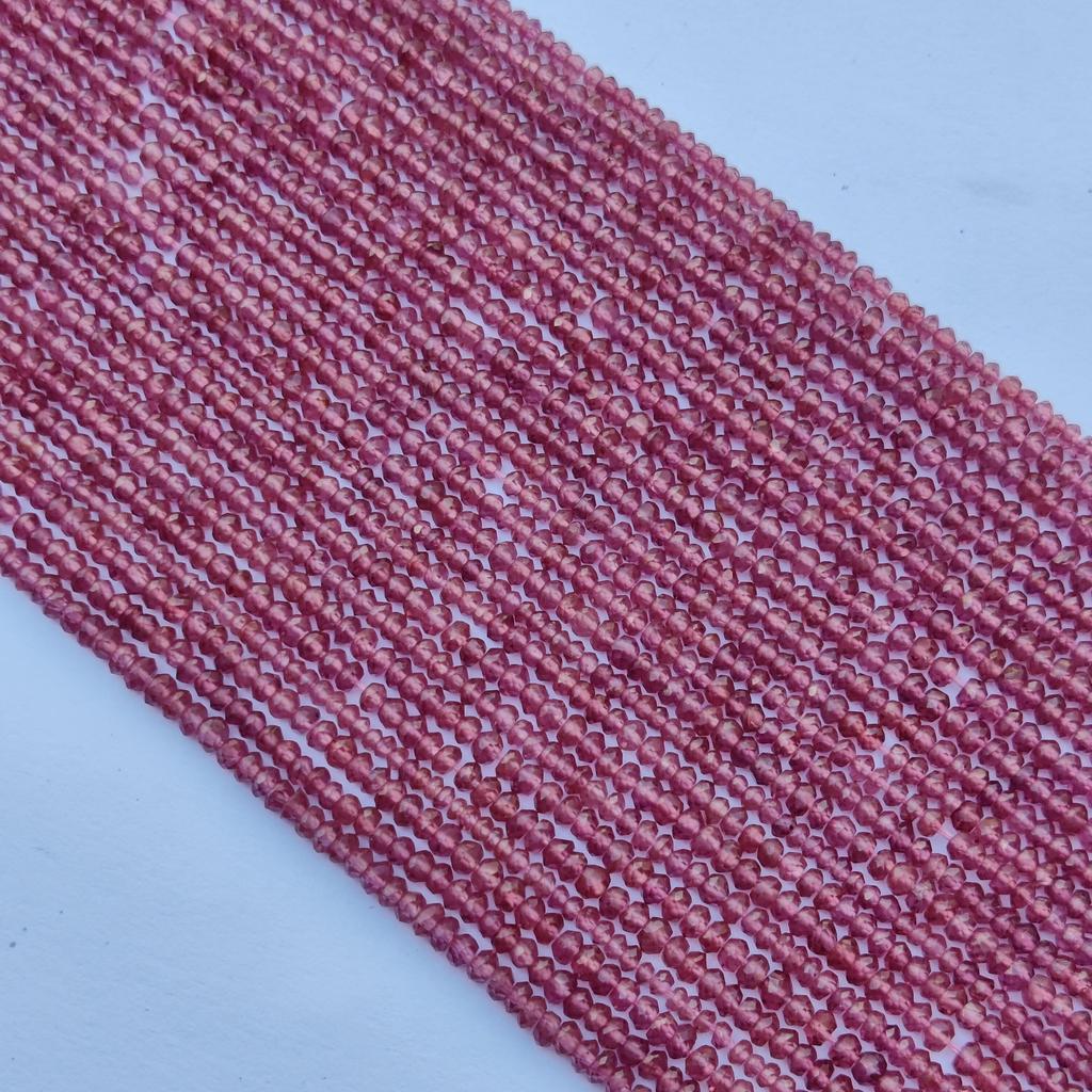 AAA Ultimate Высочайшее качество Натуральный турмалин Оттенок граната Граненые круглые бусины Свободный драгоценный камень 16-дюймовые бусины для изготовления ювелирных изделий Размер 2,5-4 мм