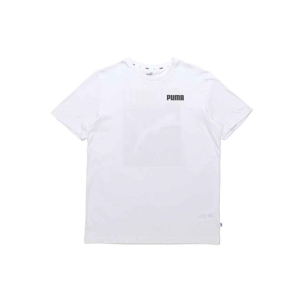 Puma Celebration Graphic Large Logo Short Sleeve T-Shirt Men Tops White 586040-02