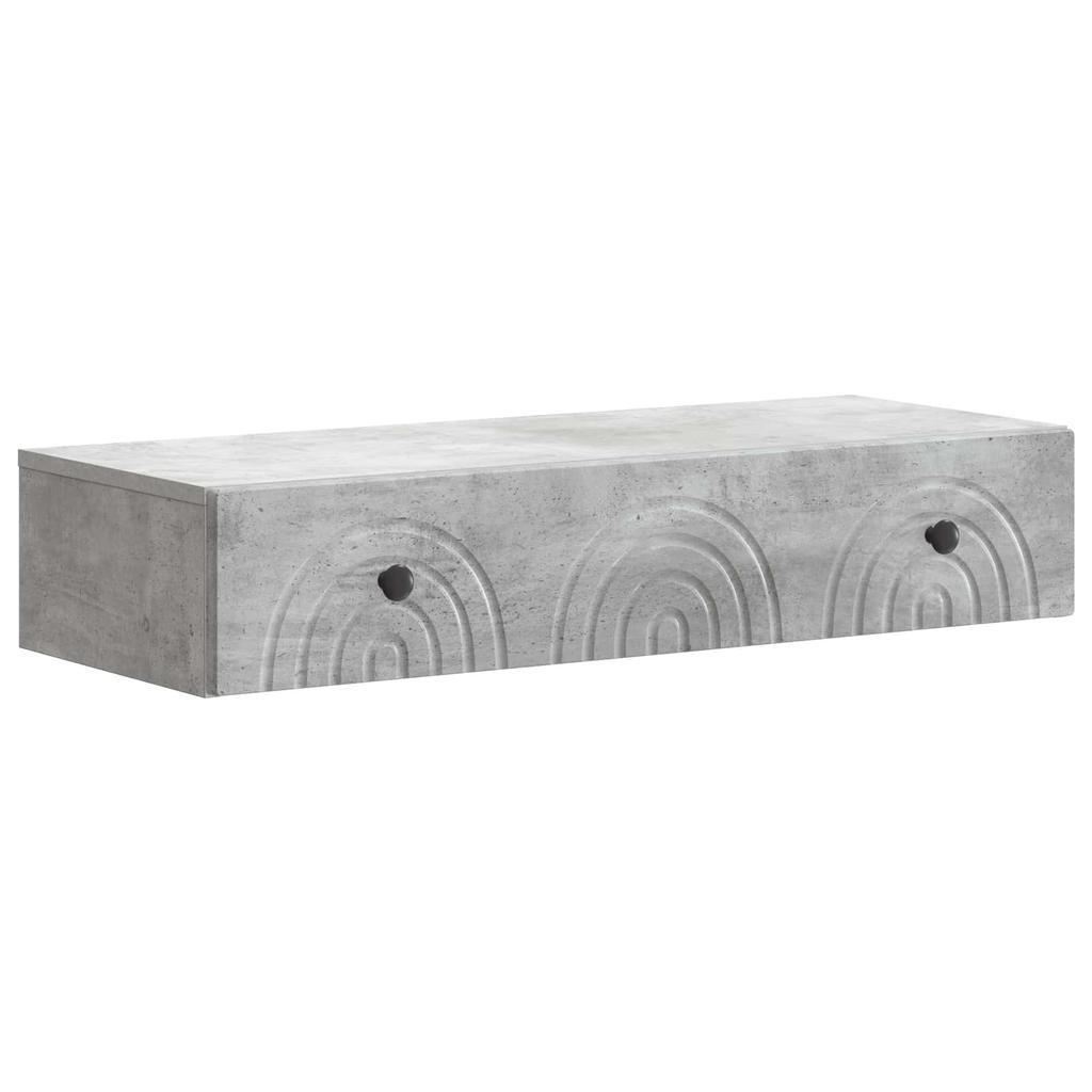Wall Mounted Side Table Concrete Grey 87.5 x 34.5 x 17 cm
