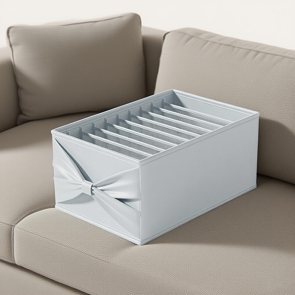 ВысококачественныйМинималистичный Светло-розовый или Голубой Органайзер для хранения с Элегантным Бантом - Многосекционный Органайзер для Шкафа, Комода, Общежития - Открытые Отделения для