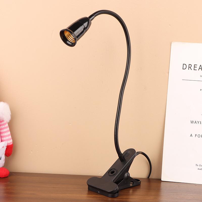 Eu Plug E27 Socket Adapter With Switch Cable 360 Degree Desk Lamp Holder Socket Gooseneck Clip-On Cable With Power On Switch