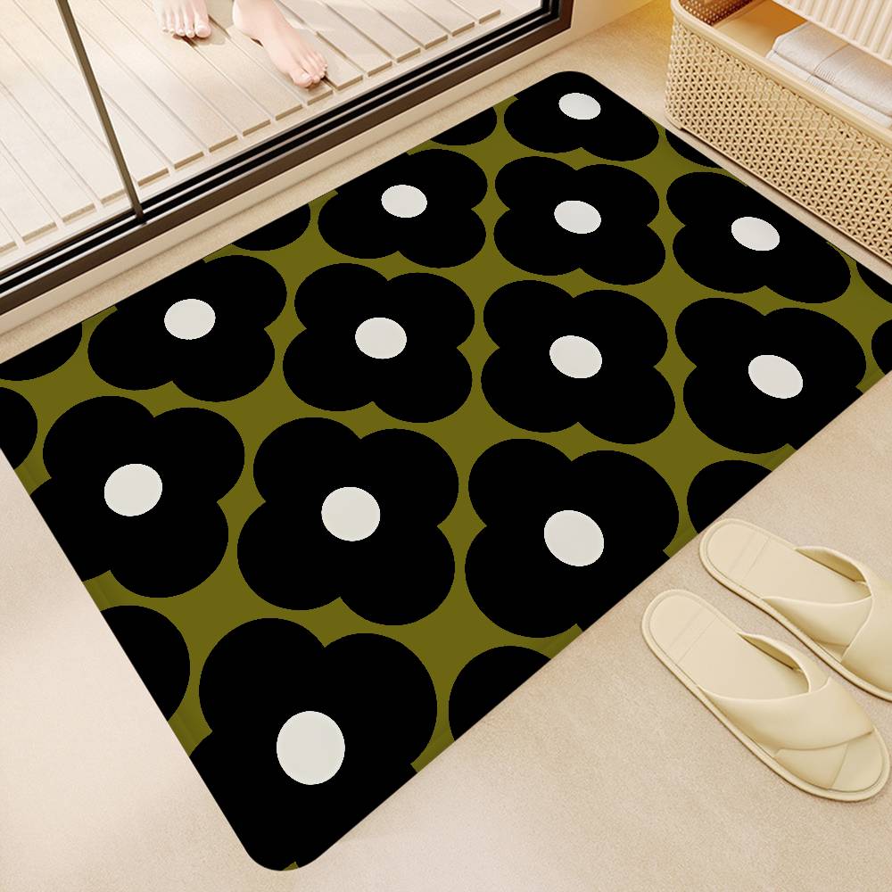 Beautiful flowers O-Orla Kiely Bathroom Mat Kids Room Bedroom Decoration Balcony Anti-Slip Doormat Living Room Welcome Rug