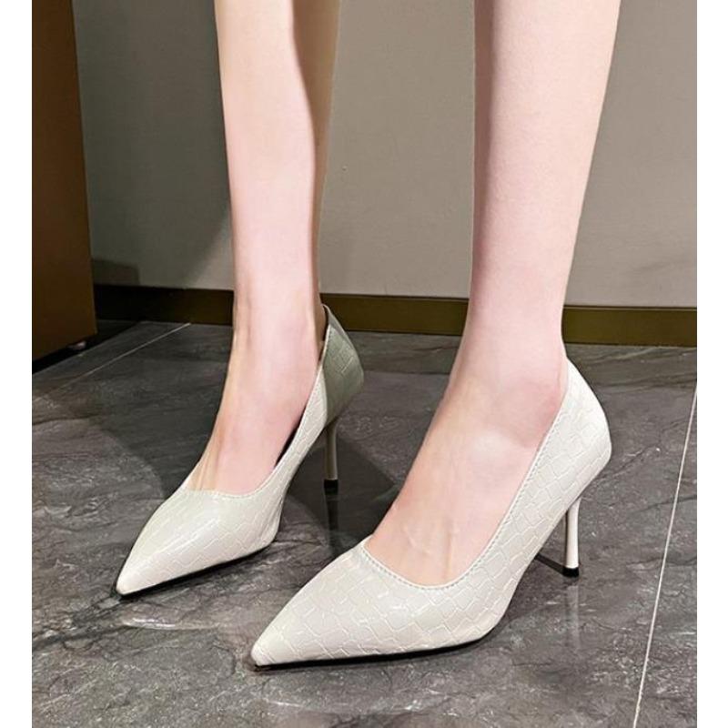 Мода 2025 Лето Новые Остроносые Туфли на Высоком Каблуке Женские Сандалии Повседневная Обувь с Мелким Вырезом Модная Элегантная Платье Женские Туфли-Лодочки Каблуки Женщины