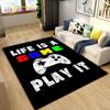 3D Cartoon Game Gamer Zone Controller Area Rug,Carpet Rug for Living Room Bedroom Sofa Decoration,Child Play Non-slip Floor Mat