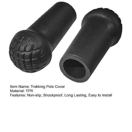 2 шт. Защитные наконечники для треккинговых палок, ударопрочные, нескользящие, износостойкие, высокая устойчивость, защита от скольжения, для пеших прогулок, защитные наконечники для палок, для кемпинга