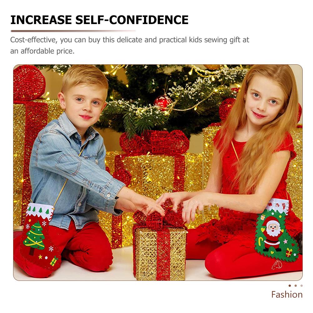 12 шт. детские игрушки рождественские носки своими руками детские нетканые обучающие швейные фетровые поделки детский набор чулок