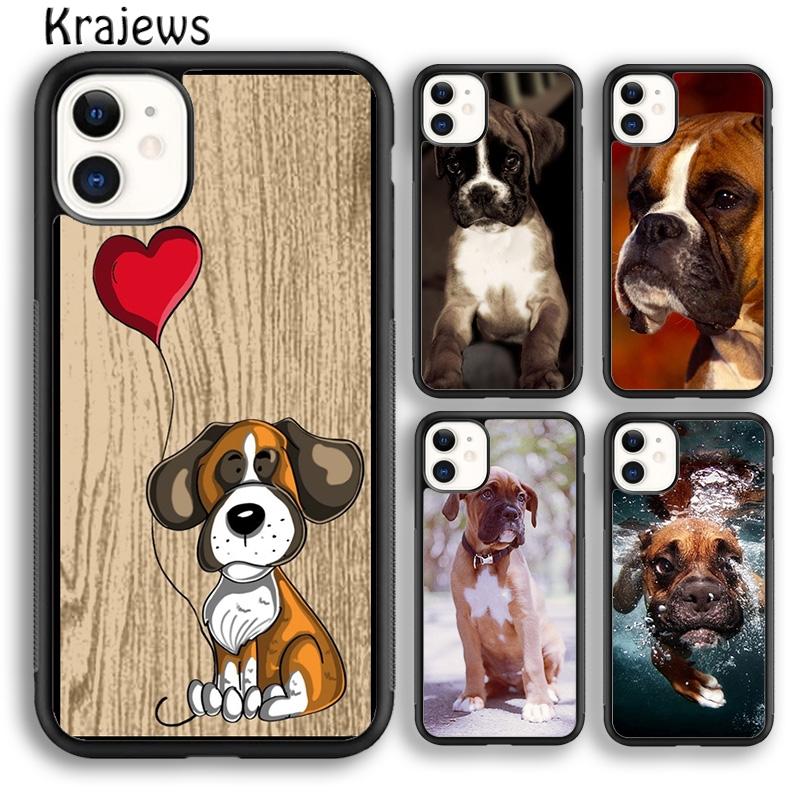Чехол для телефона Krajews Boxer Dog Puppy Puppies Design для iPhone 14 5 SE 6s 7 8 plus X XR XS 11 12 13 pro max Samsung S21 S22 ultra