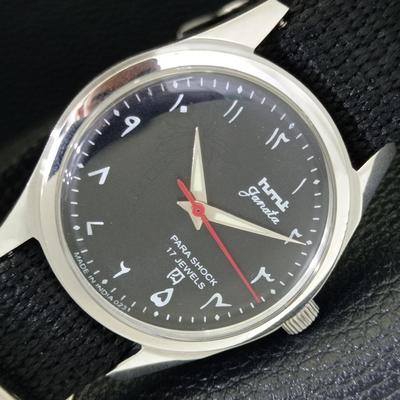 ИНДИЙСКИЕ ВИНТАЖНЫЕ МУЖСКИЕ ЧАСЫ С РУЧНЫМ ЗАВОДОМ HMT JANATA С АРАБСКИМ ЧЕРНЫМ ЦИФЕРБЛАТОМ a440983-4