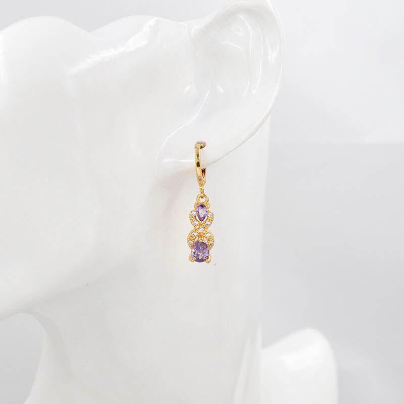 Серьги Lindon из стерлингового серебра 925 пробы с подвесками в виде капелек изумруда и инкрустированные хрустальным цирконом