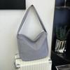 Casual Nylon Plaid Shoulder Bag Large Capacity Casual Striped Tote Bag Light Weight Commut Crossbody Bags Women