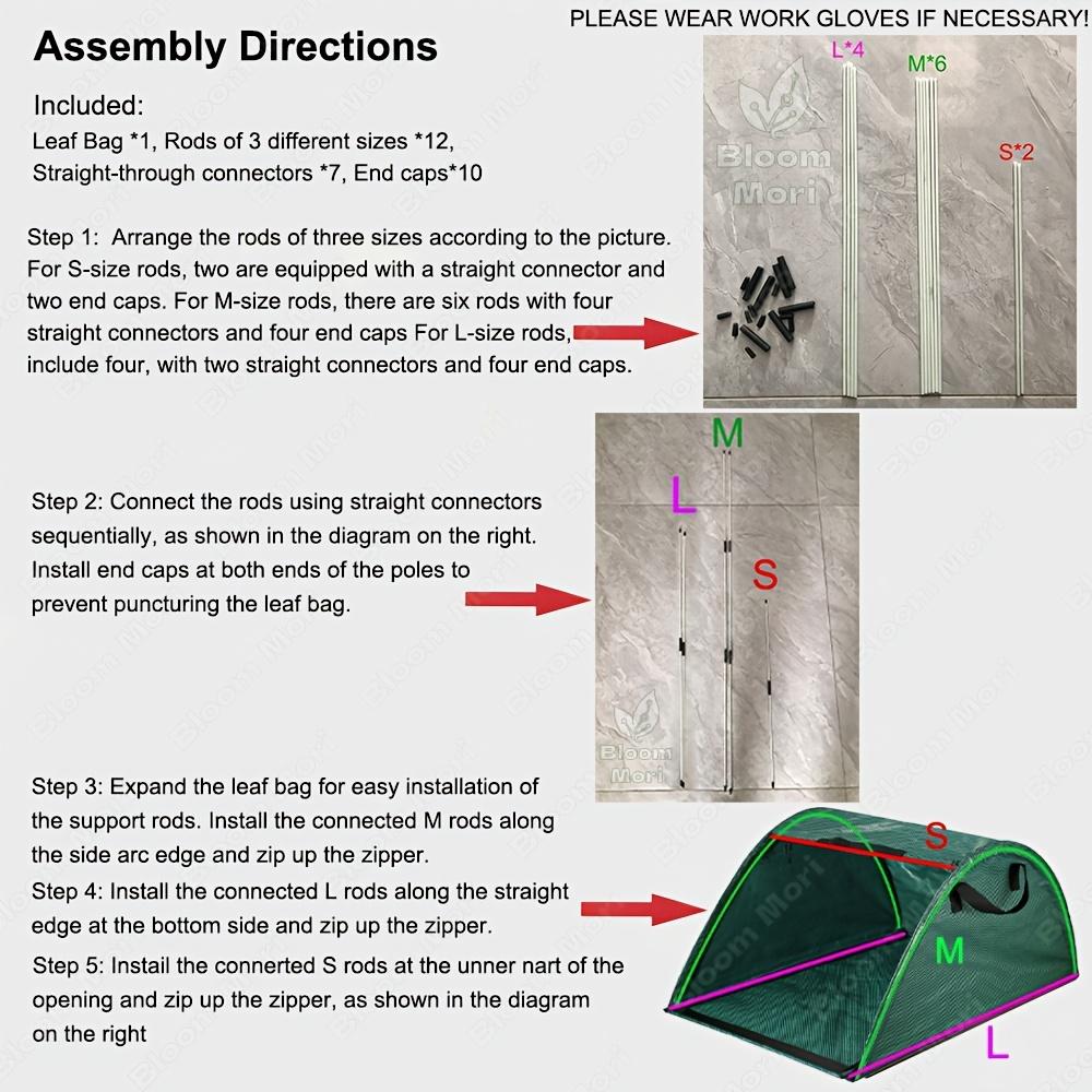 1Pc 100L Garden Waste Bag, Single Pack, Reusable Garden Waste Bag, Ideal For Collecting Fallen Leaves, Weeds, Branches, And Debris.