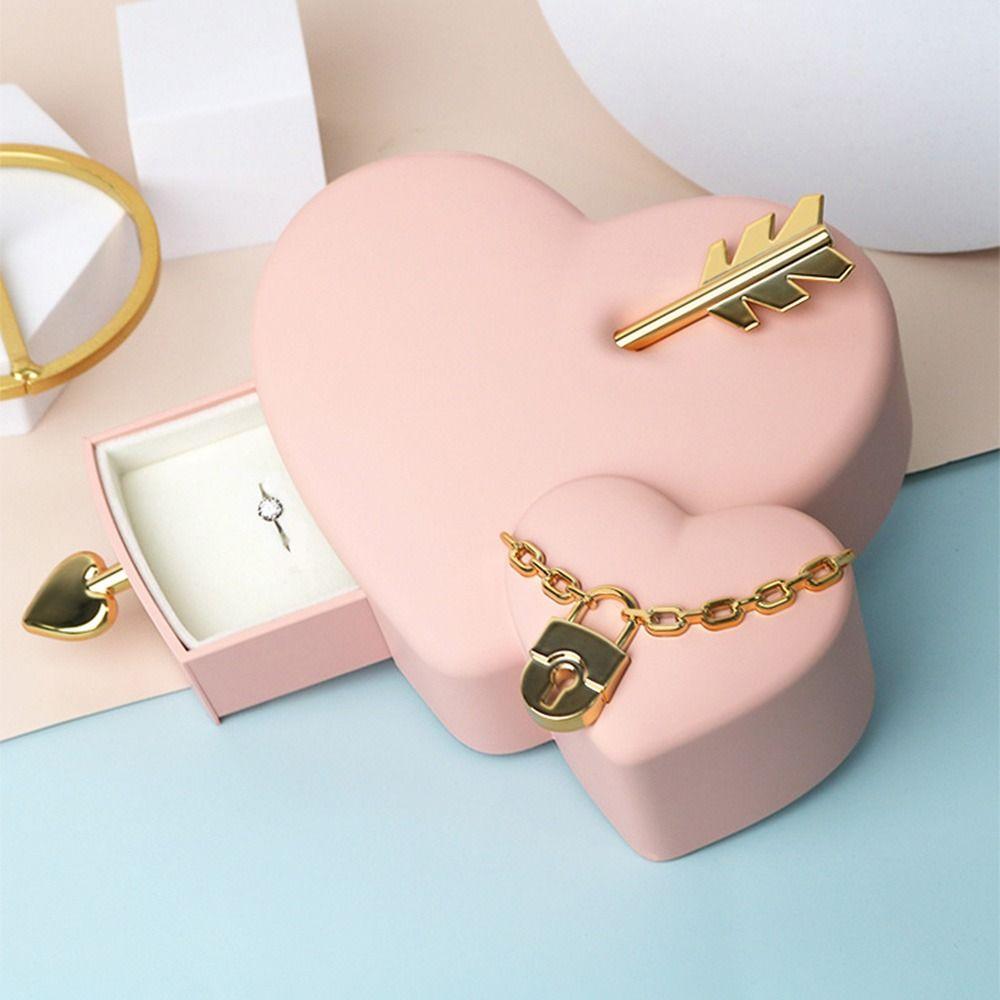 Креативная коробка для демонстрации ювелирных изделий Пылезащитная подарочная коробка на День святого Валентина Футляр для серег Браслет/Кольцо