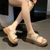 Fashion Mid-heel Sandals Women Comfortable Summer Shoes Thick-soled Non-slip Soft Bottom Shoe Ladies Peep Toe Buckle Footwear Platform