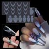 Nail Art Crystal Nail Film Mold, No Matte Paper Tray Extension Glue 12 Pieces Nail Mold French Sticker