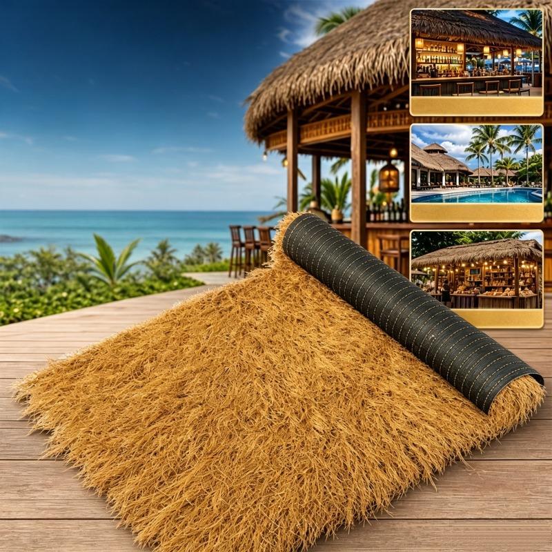1pc Artificial Thatch Top Roll, for Garden Decoration,I-Bar Fence,Terrace,Garden Decoration Farmhouse Courtyard Roof,Scenic Area