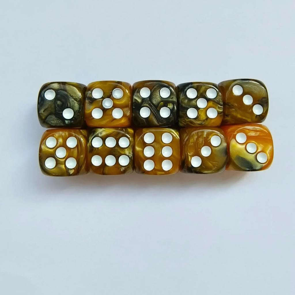 10 шт./набор 16 мм разноцветные игральные кости акриловые цифровые игральные кости для Dnd Rpg Cthulhu Running Team настольная игра настольная игра Dnd Dice Set