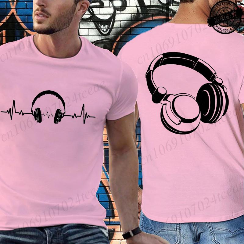 Music Dj Fashion T Shirt Men Women Headphone Music Lover Print Tshirt Short Sleeve Round Neck Men Casual Summer Fashion T-shirt
