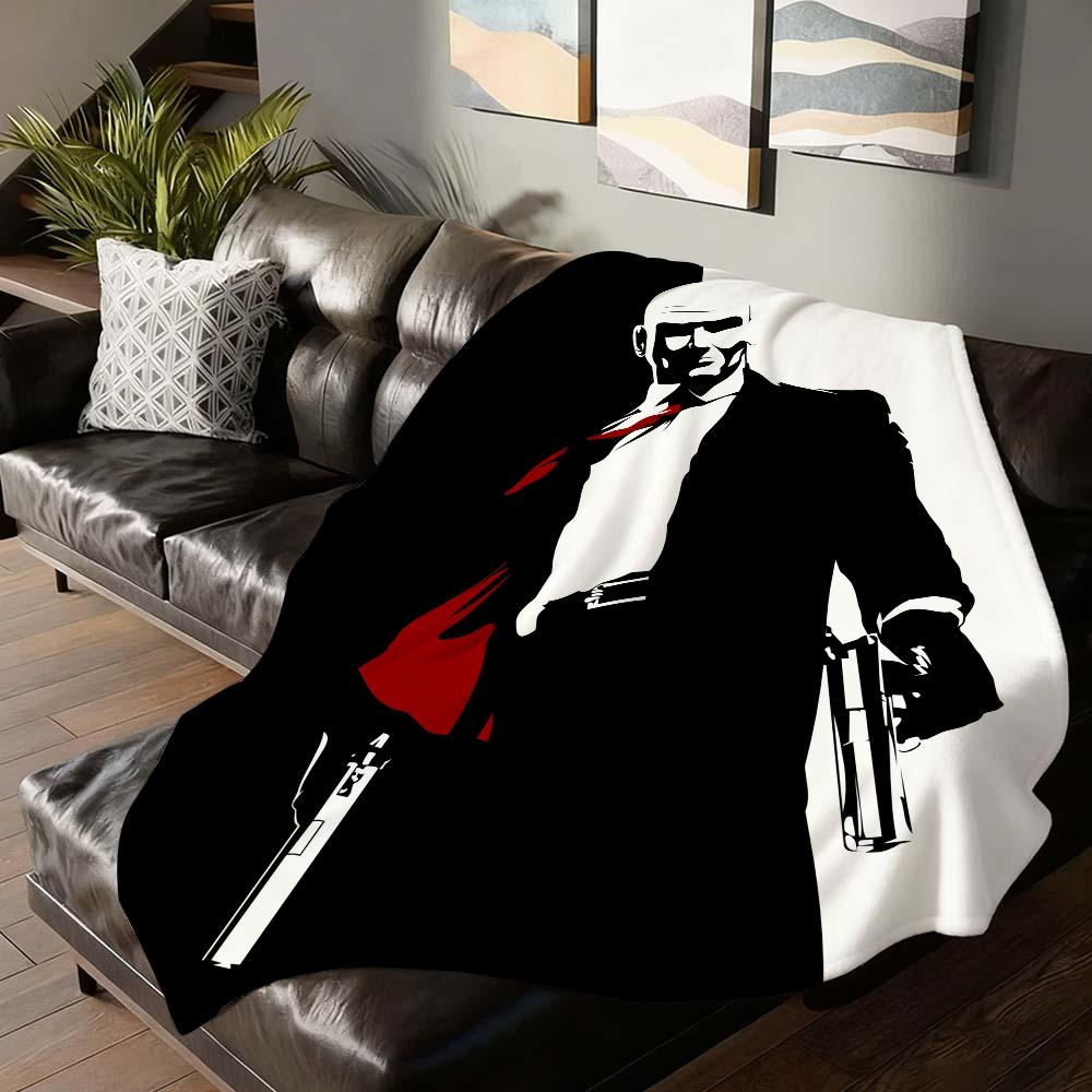 Плед H-Hitman Agent 47 Мягкий и приятный для кожи Для дивана Кровати Дремоты Покрывало Всесезонное Одеяло