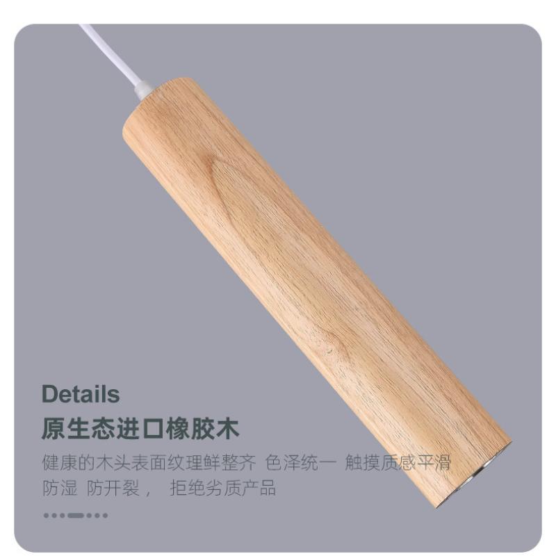 Modern Wood LED Pendant Lights Dining Room Hangingamp Bedroom Lamp Restaurant Rubber Wood Indoor Decor Suspension Lighting