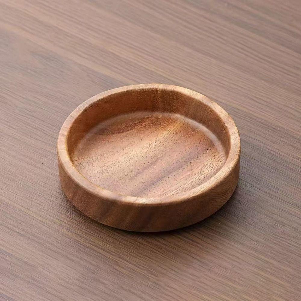 Stackable Candy Plate Wooden Fruit Tray Smooth Edge Tea Serving Plate Candy Serving