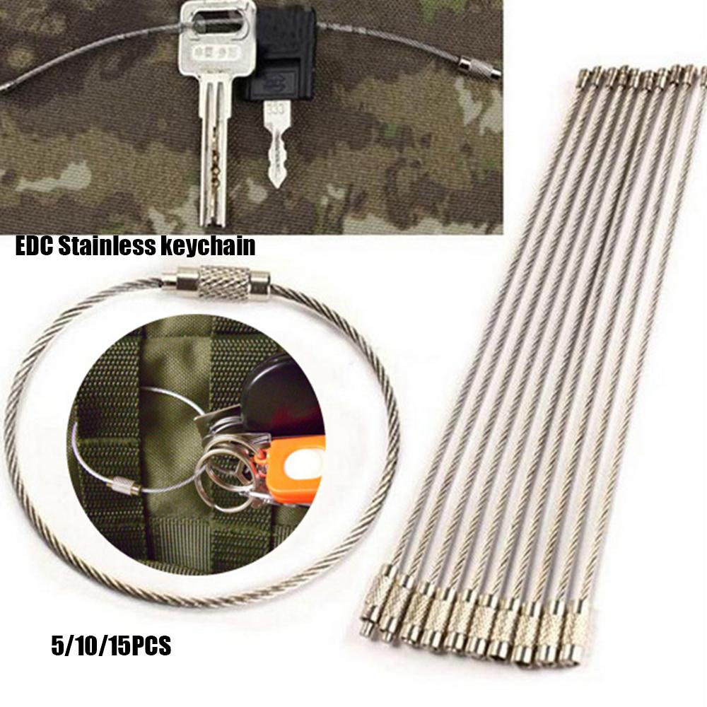 Кабельный трос, винт, наружные инструменты, проволочные брелки, карабин из нержавеющей стали, держатель для ключей EDC