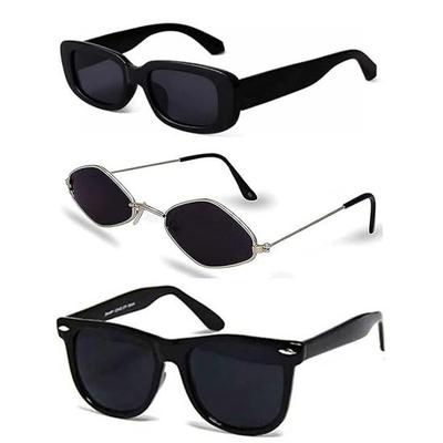 Sheomy Unisex Combo предлагает набор из 3 очков белого и черного цвета Candy MC stan Retro Vintage Narrow Sunglasses Women and Men, MC stan -23