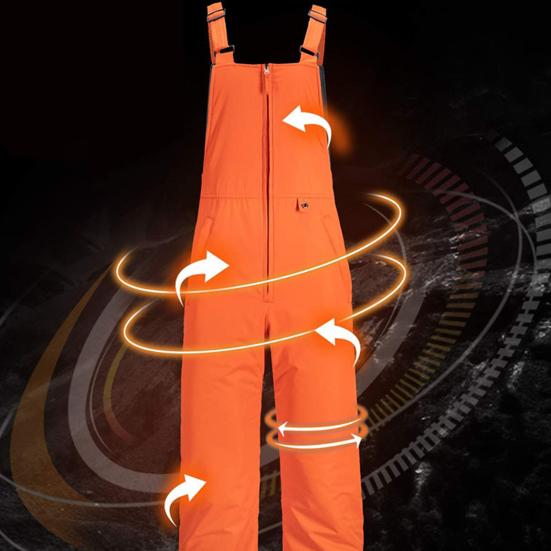 Утепленные лыжные брюки унисекс Водонепроницаемый лыжный полукомбинезон с застежкой-молнией спереди Ветрозащитные зимние брюки для сноуборда для мужчин и женщин