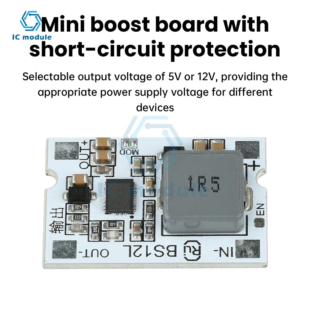 DC-DC Boost Converter Module 2.7-11V to 5V/12V 10 Mini Step-Up Board with Short Circuit Protection for Diverse Electronic Device