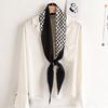 New Korean Version of Houndstooth Thin Narrow Long Sunscreen Scarf for Women Versatile Imitation Silk Literary Small Neck Scarf