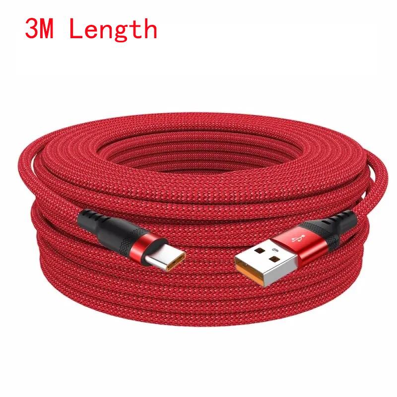 Удлиненный 5-метровый USB Type-C Android 5A Super-кабель для зарядки, подходящий для Huawei, Xiaomi, Vivo и Leeco Phone Data Cable