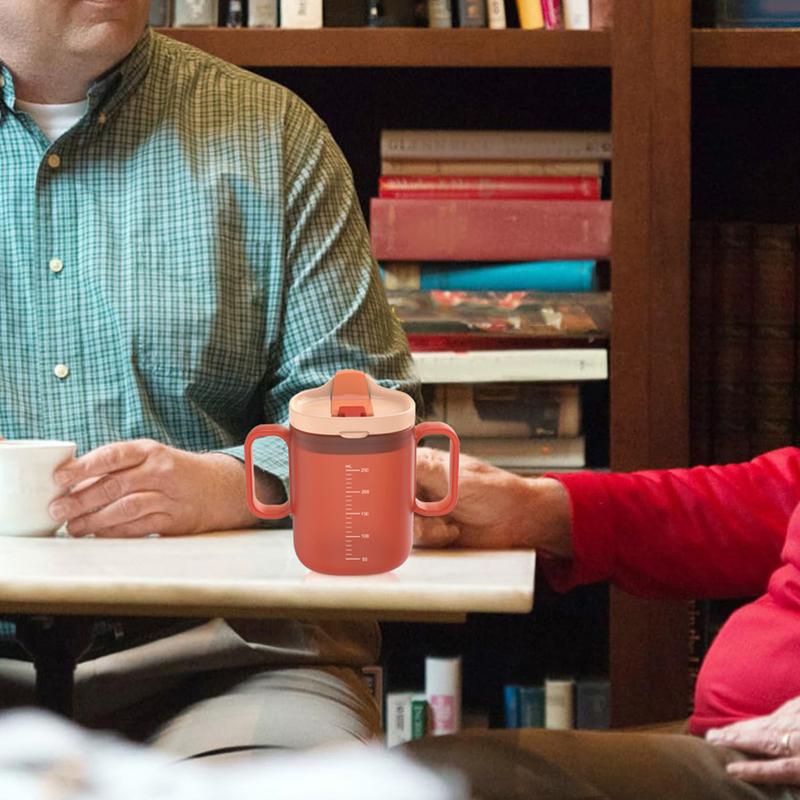 300 мл Чашка для воды для пожилых людей Непроливайка с ручками Пластиковая кружка Чашка для питья Инвалиды Пожилые люди Непроливайка Чашка для дисфагии