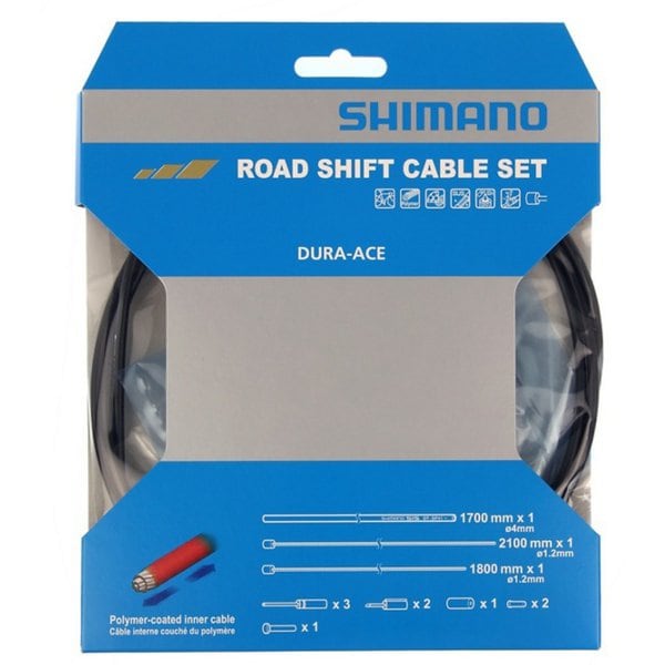 SHIMANO Полимерное дорожное покрытие Комплект тросов переключения передач Черный Y63z98910