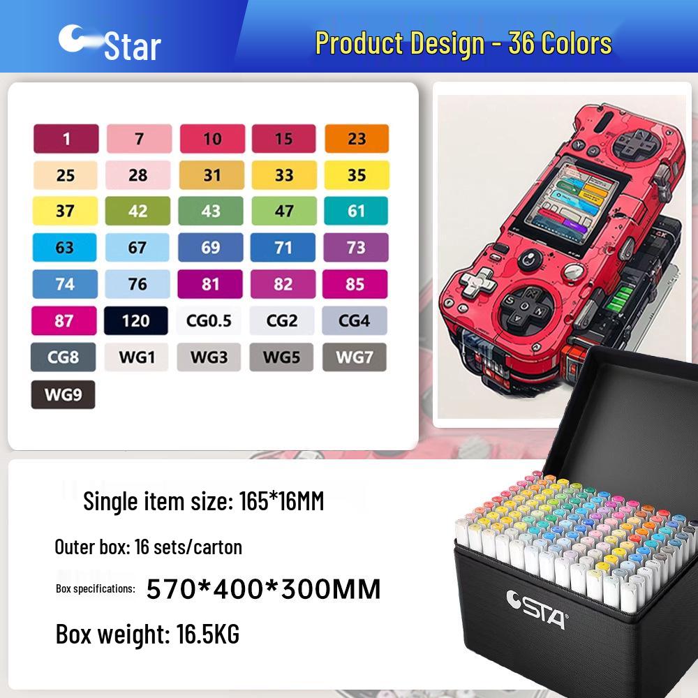 Sta 3212BR Набор из 168 цветов масляных маркеров с мягким наконечником для аниме