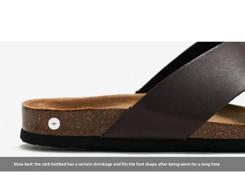 RUIZUSTOCK Ruizu Men's Summer Cork Cross-Strap Beach Sandals