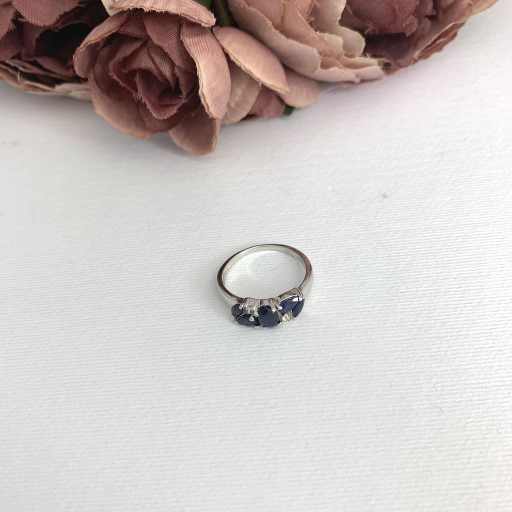 Серебряное кольцо с натуральным сапфиром 0.5ct (2090410) 2.31 гр. 925 пробы