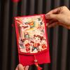 Traditional Spring Festival Cloth Red Envelopes Rectangular Chinese Style New Year's Blessing Bag Reusable with Hanging Rope