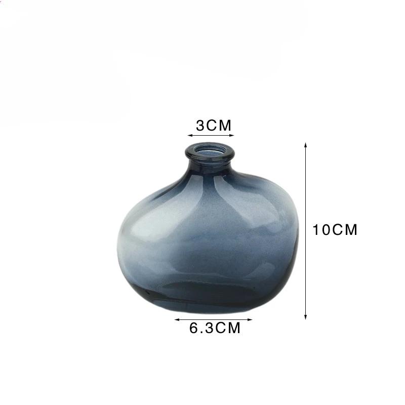 Nordic Transparent Glass Vase Small Irregular Hydroponic Vases Fresh Flowers Green Plants Flower Arrangement Ornaments