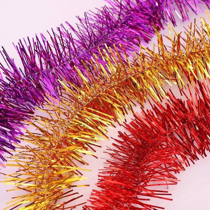 Простые свадебные гирлянды, украшения, украшения, барные стойки, вечеринка, 1,9 м, рождественские украшения, ленты, разноцветные полоски для рождественской елки