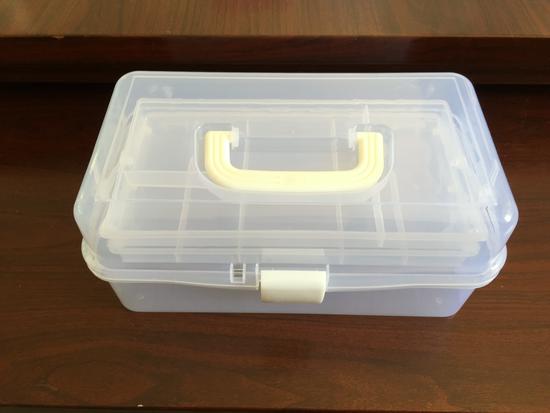 Extra Large Transparent Plastic Toolbox with Three Layers - Artist & Electrician Portable Folding Storage Box