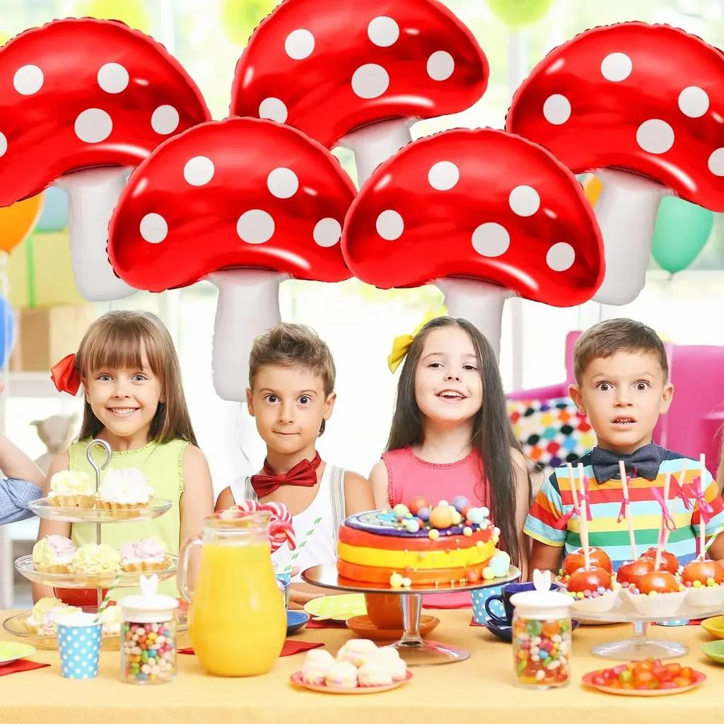 31x21 дюйм Фольгированные шары в виде грибов Большие Тема леса Вечеринка по случаю дня рождения Рождественское украшение Надувные шары-грибы Принадлежности