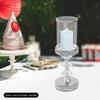 Crystal Candle Holder,Silver Tabletop Candlesticks Holder 12*33cm Applicable Candle Diameter Within 8cm for Home Decoration
