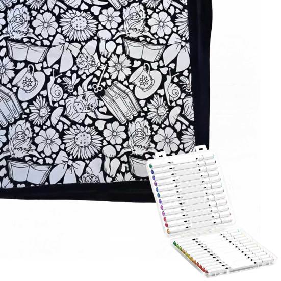 Одеяло-раскраска сделай сам, раскрась свое собственное одеяло, раскрашивание сделай сам с 24 маркерами, настраиваемое стирающееся пледовое одеяло для домашнего декора, вечеринки, арт-проект