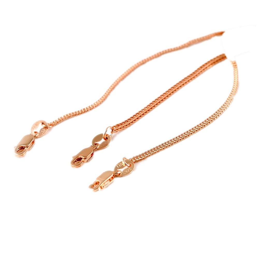 New Real S925 Pure Silver Rose Gold-plated Chopin Chain Men Necklace Bold Clavicle Chain Sweater Chain Women Necklace Silver1mm